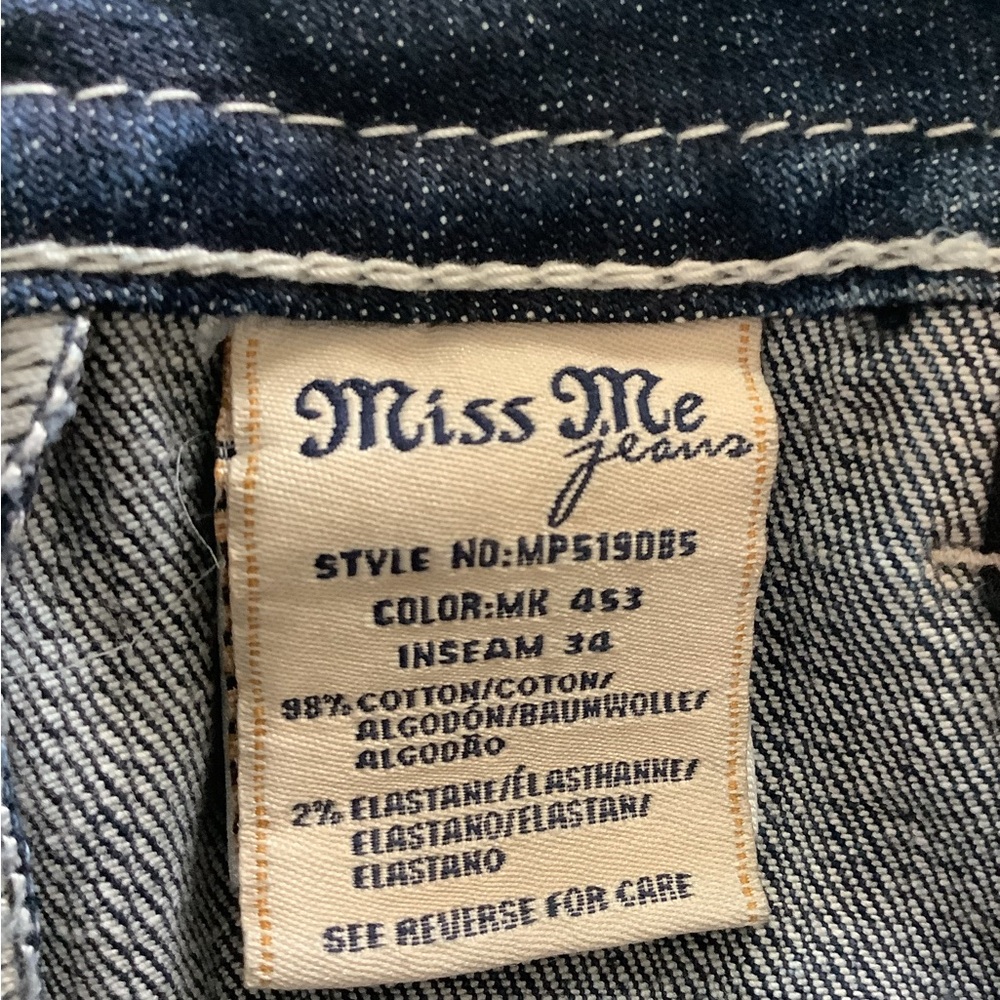 Miss Me Dark Blue Studded Jeans with Zip Pocket - Picture 5 of 6